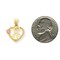14K Two Tone Gold Initial Letter E Heart Charm Jewelry 22mm x 16mm
